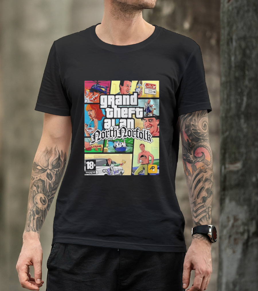 Grand Theft Alan North Norfolk Steve Coogan T-Shirt