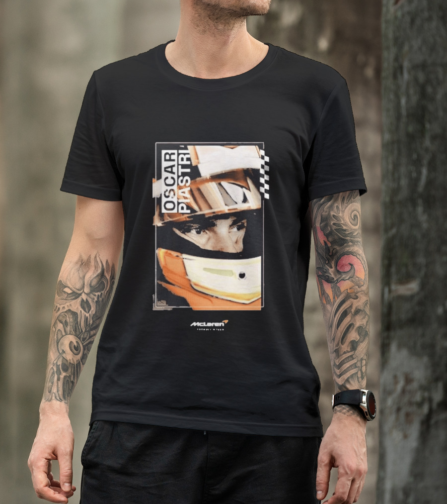 Oscar Piastri McLaren Driver Helmet Art Racing Fan T-Shirt