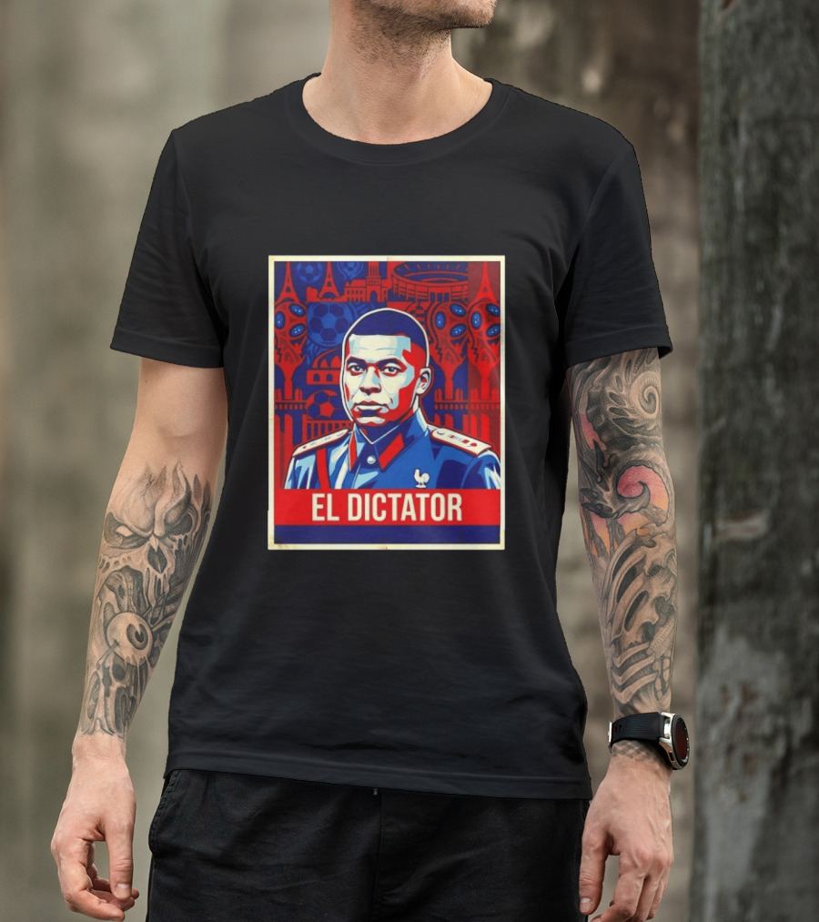 Kylian Mbappe El Dictator Paris Saint Germain Art Deco T-Shirt