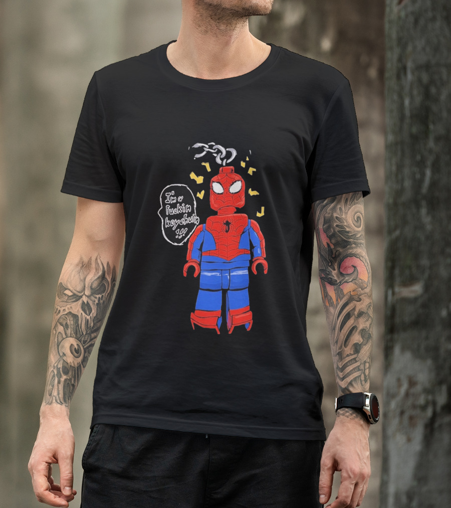 Lego Spider Man I'm A Keychain Funny Minifigure T-Shirt