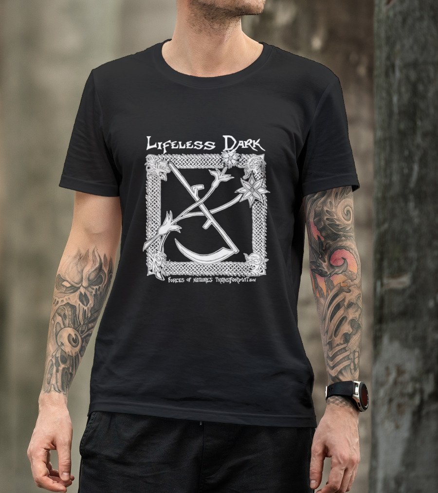 Lifeless Dark Forces Of Nature's Transformation Celtic Knot Scythe Star T-Shirt