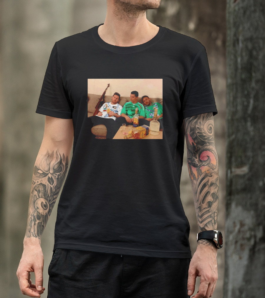 Lionel Messi Cristiano Ronaldo Neymar Mexico National Team Tequila Party T-Shirt