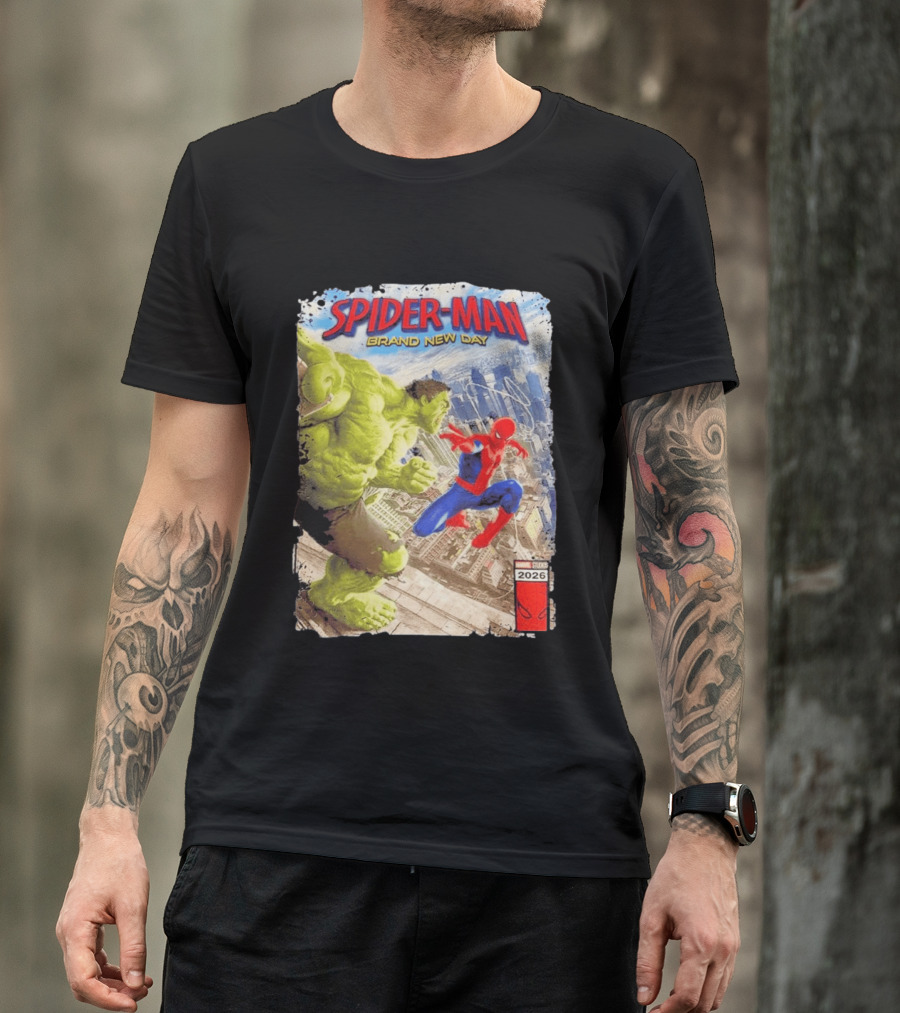 Spider Man Brand New Day Marvel 2026 Spider Man Vs Hulk Epic Showdown T-Shirt
