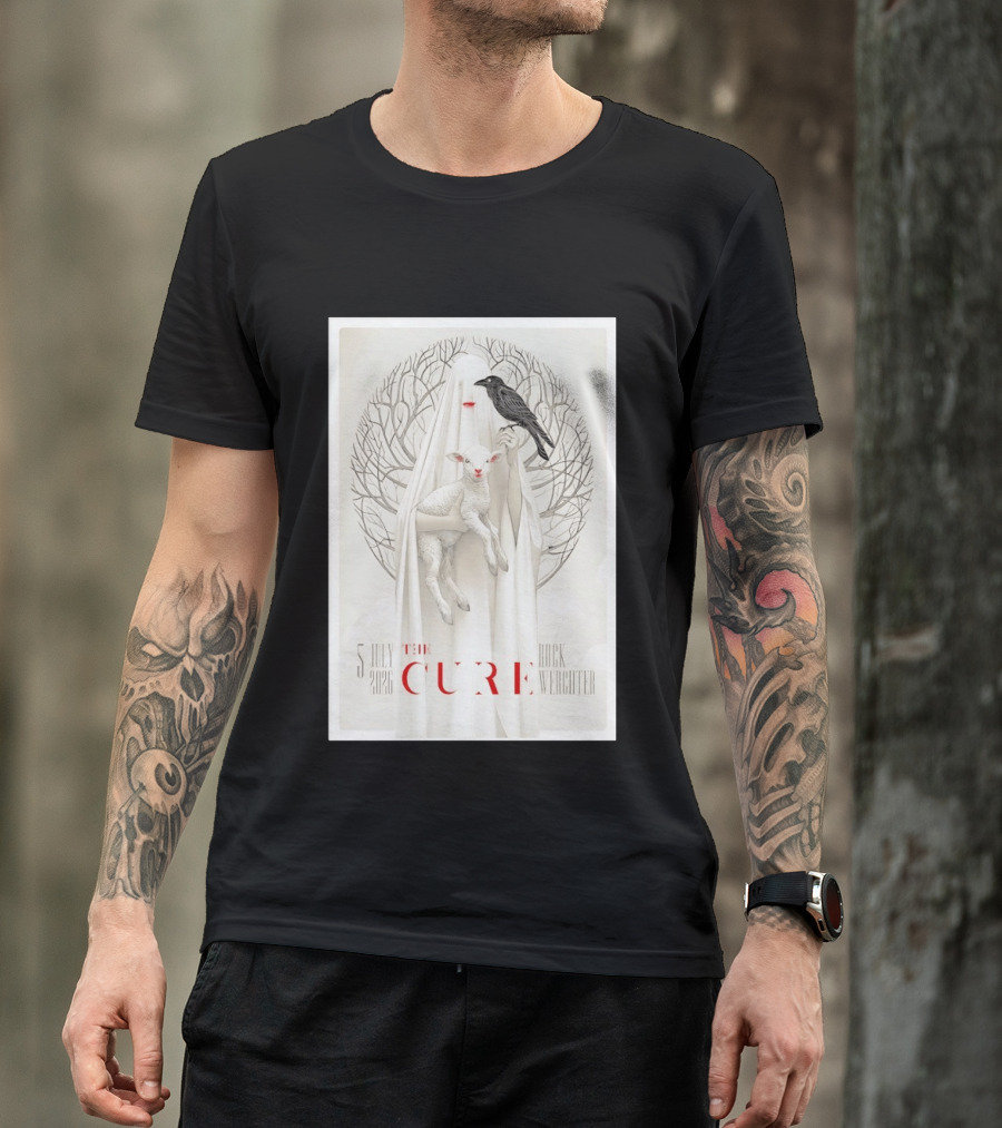 5 July 2026 The Cure Rock Werchter Ghost Holding Lamb And Raven T-Shirt