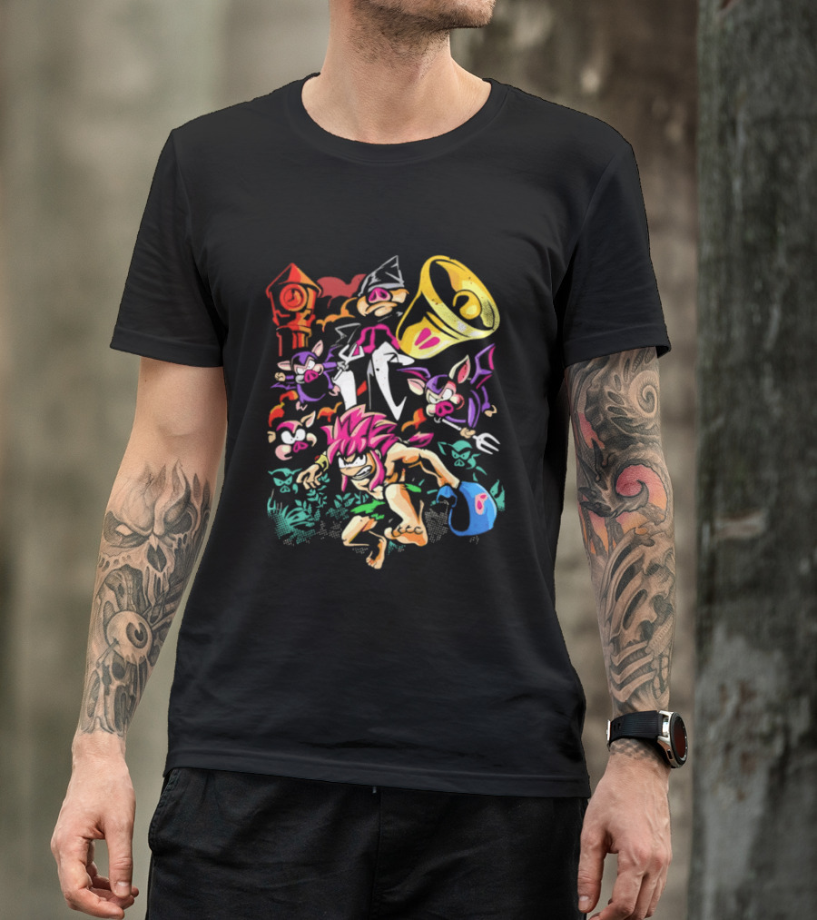 I Was Made For Biting You Pig Demon Tower Chrono Kid Bats And Horns T-Shirt