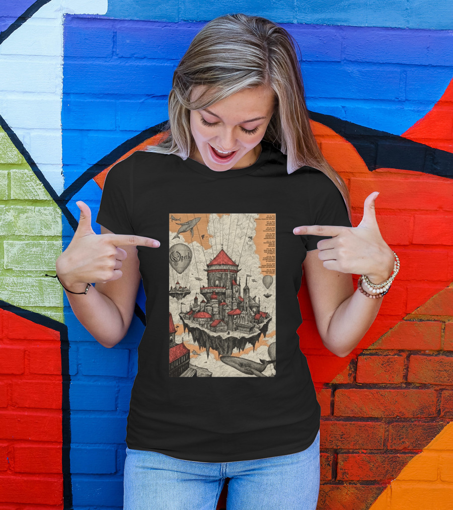 Opeth 2026 Summer Tour Exclusive Floating City With Whales And Balloons T-Shirt