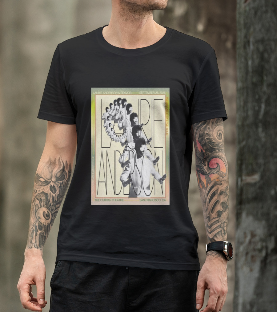 Laurie Anderson Curran Theatre September 25 2026 San Francisco Vaporwave Block Of Love Tour Sexmob T-Shirt