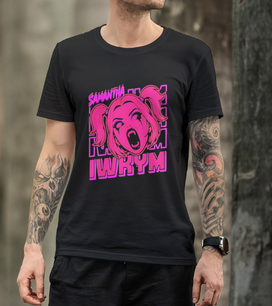 Samantha IWRYM Vampire Girl Goth Horror Pink T-Shirt