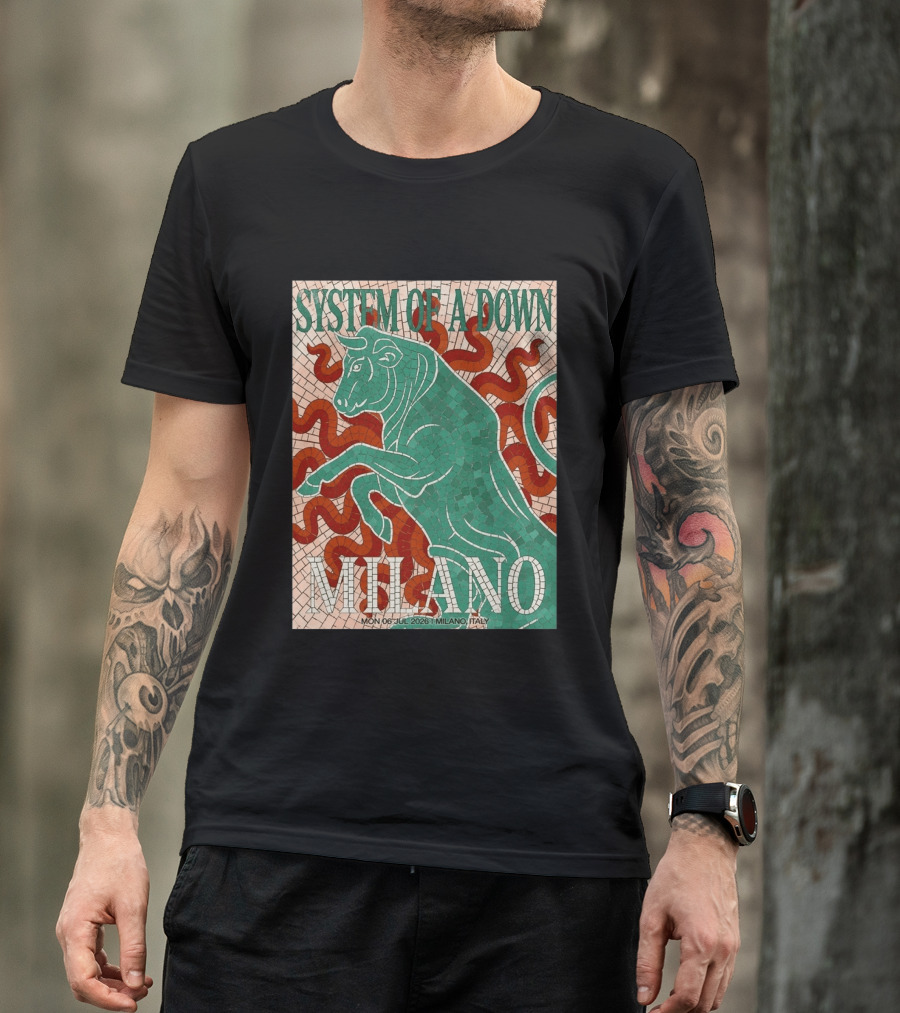 System Of A Down Milano Italy 6 July 2026 Exclusive Pop Up Shop T-Shirt