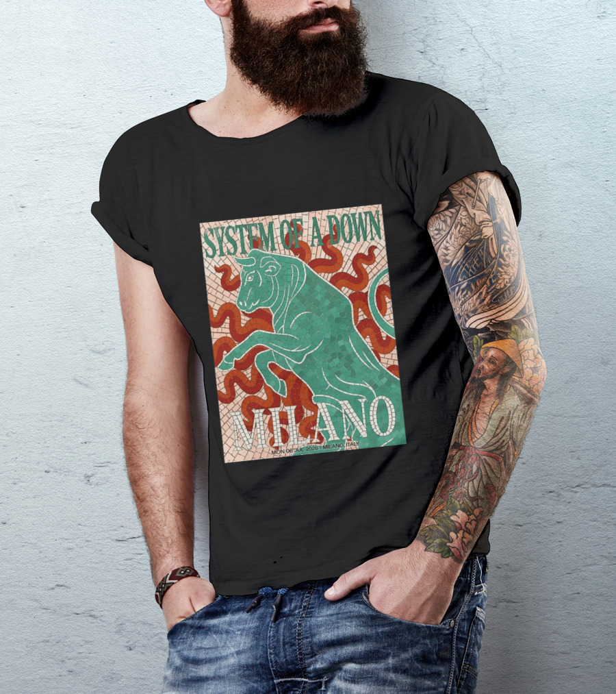 System Of A Down Milano Italy 6 July 2026 Exclusive Pop Up Shop T-Shirt