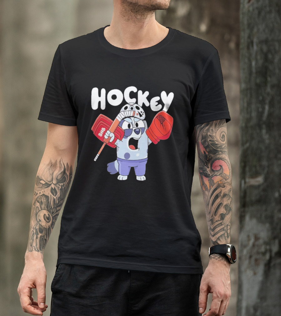 Bluey Hockey Bhb Goalie Cartoon T-Shirt