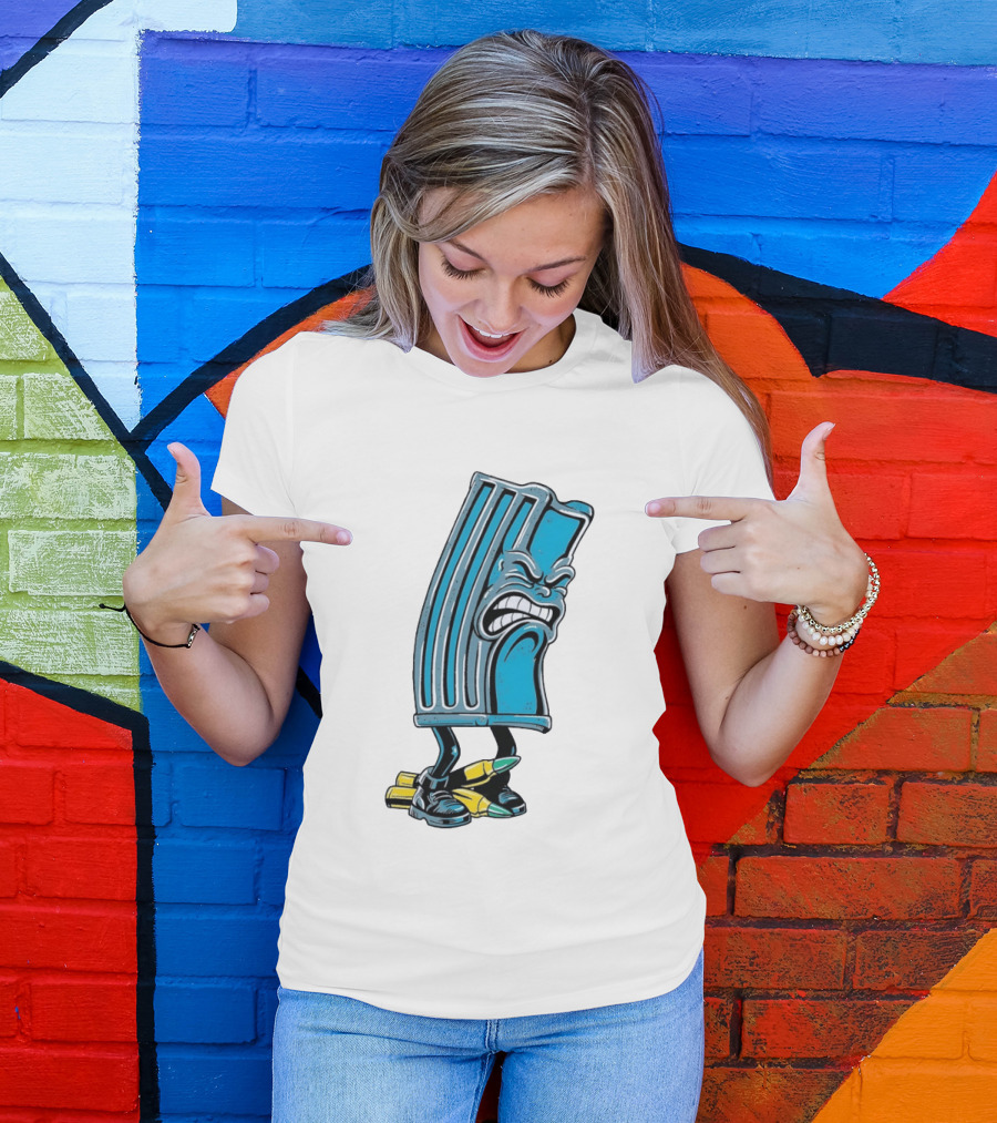 Angry Rifle Magazine With Walking Bullets T-Shirt