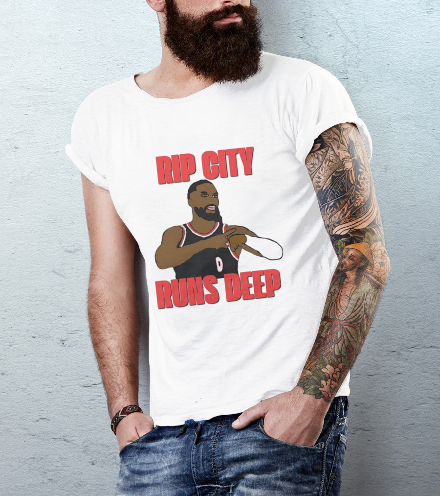 Rip City Runs Deep Damian Lillard Portland Trail Blazers T-Shirt