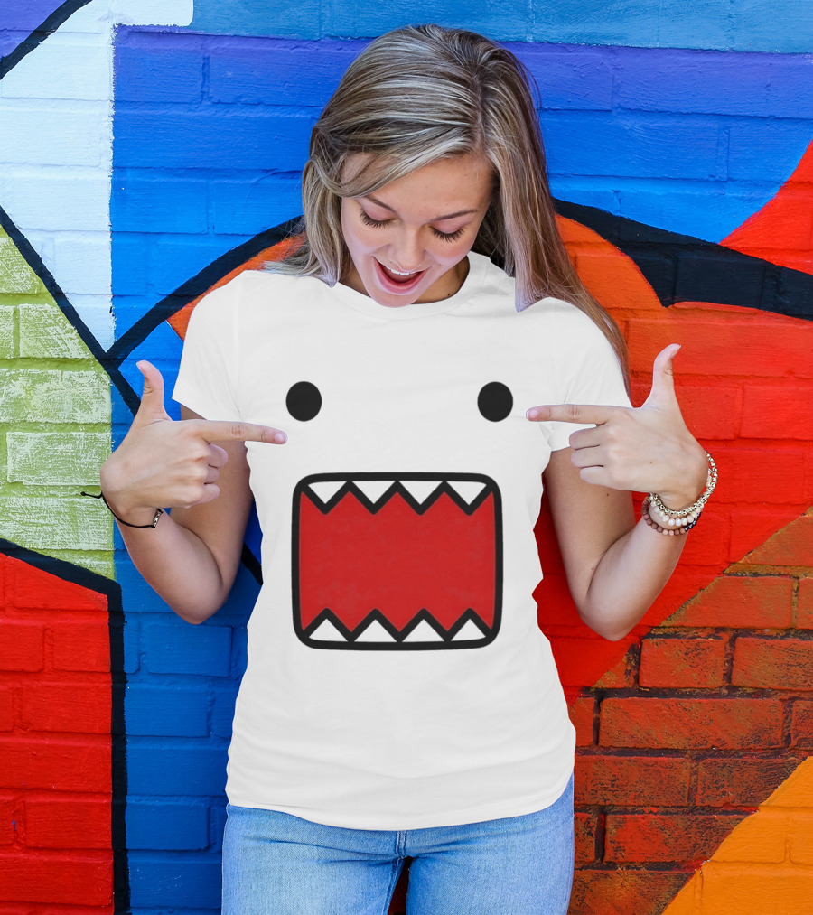 Domo Kun Face Expression With Red Teeth T-Shirt
