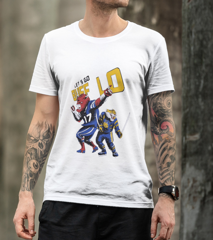 Let's Go Buffalo 17 Distressed Sports Mascots Football And Hockey T-Shirt