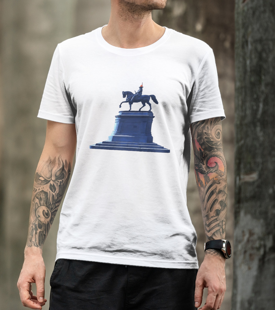 No Scotland No Party Tartan Takeover USA '26 Equestrian Statue With Traffic Cone T-Shirt