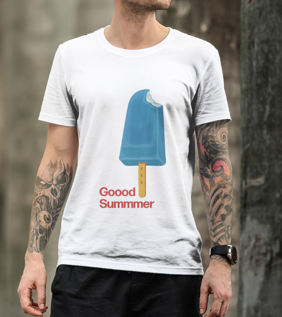 Popsicle Goood Summmer EEE Blue Ice Cream Treat T-Shirt