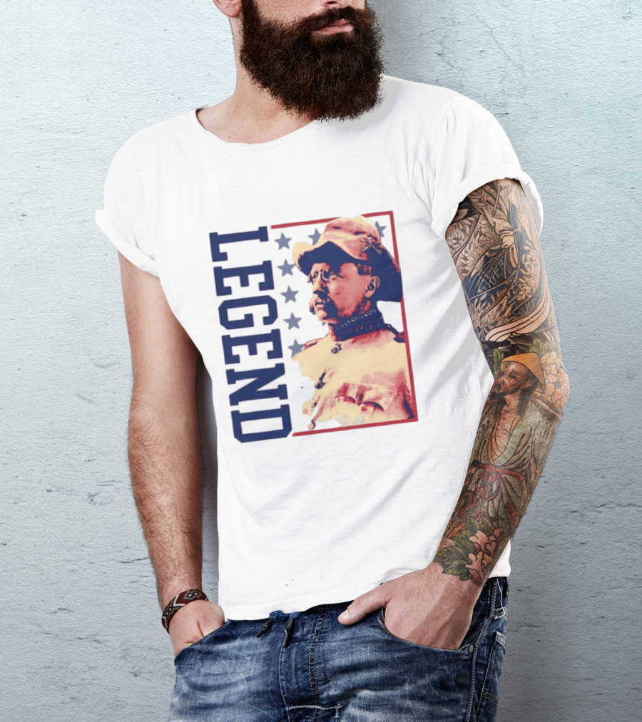 Legend Teddy Roosevelt Stars Iconic Figure T-Shirt