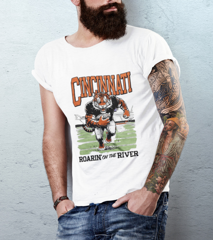 Cincinnati Roarin On The River Tiger Football Tiger T-Shirt