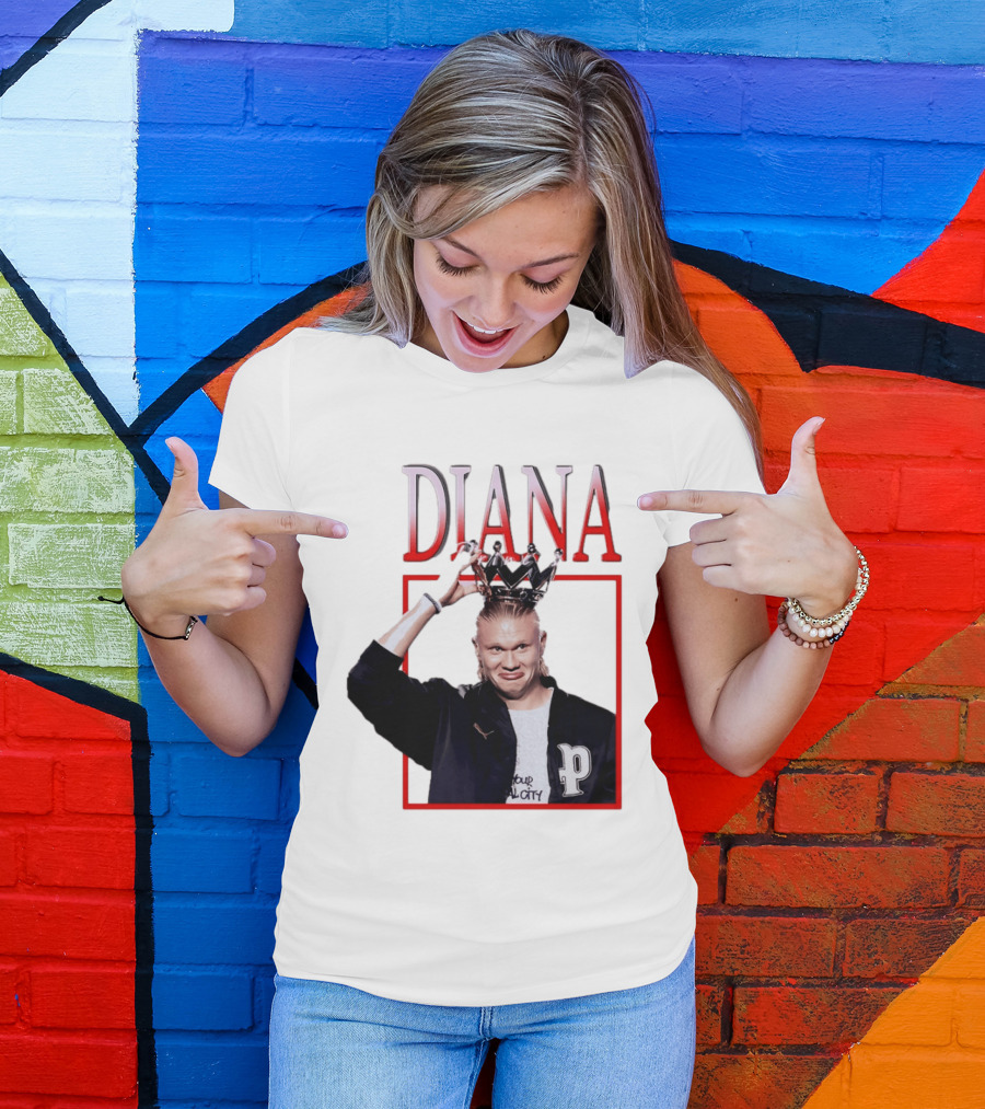 Erling Haaland Diana The People's Princess P Letter Jacket Crown T-Shirt