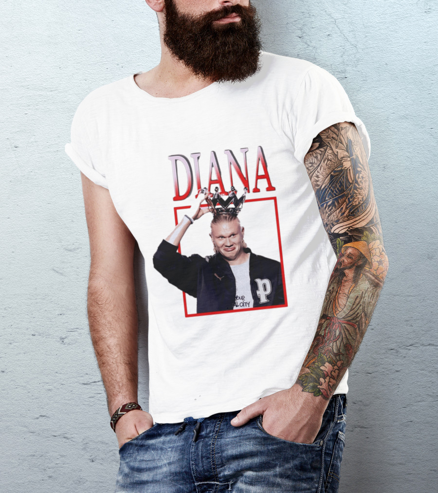 Erling Haaland Diana The People's Princess P Letter Jacket Crown T-Shirt