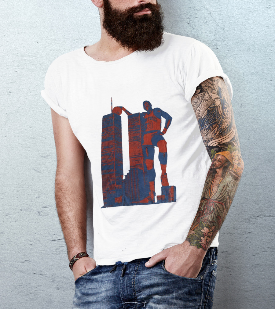Patrick Ewing New York Knicks Twin Towers Basketball T-Shirt