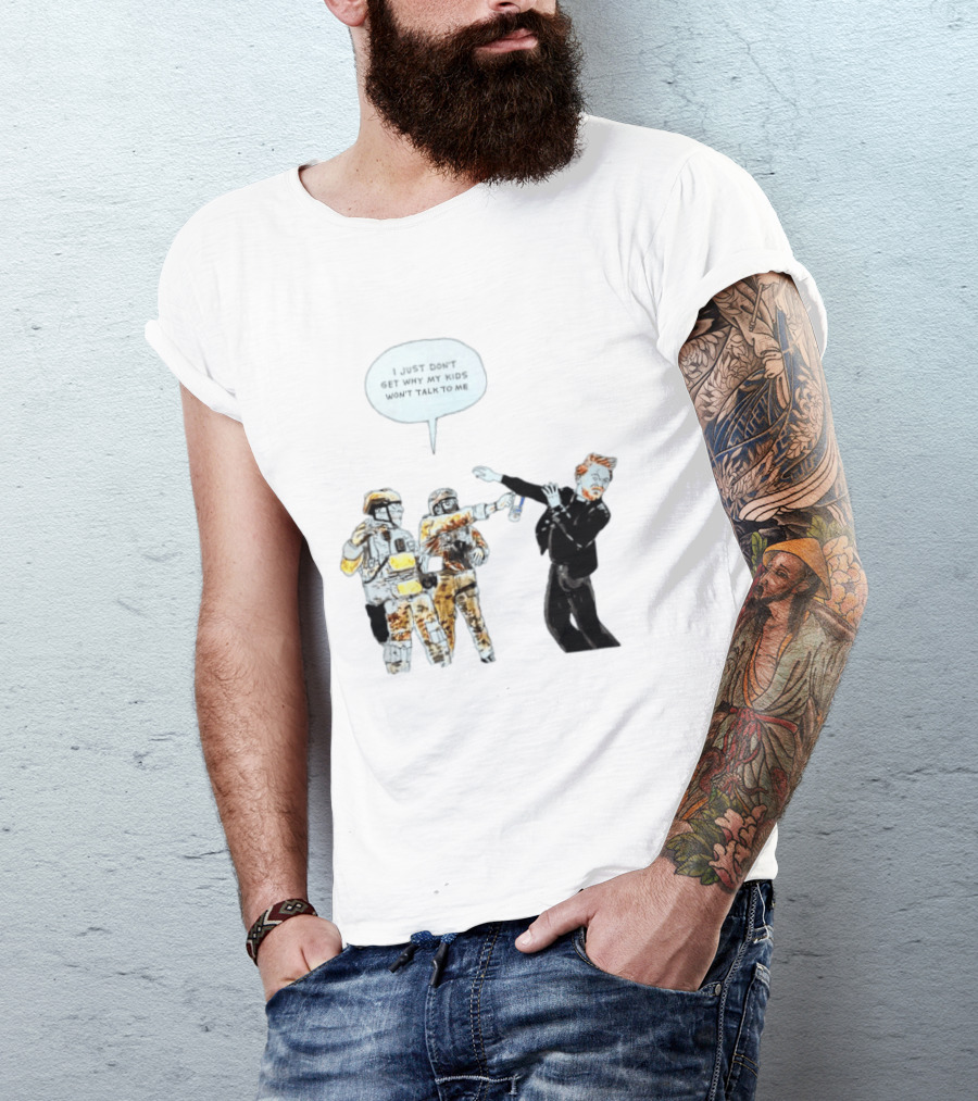 Priest With Soldiers And Kids Speech Bubble T-Shirt