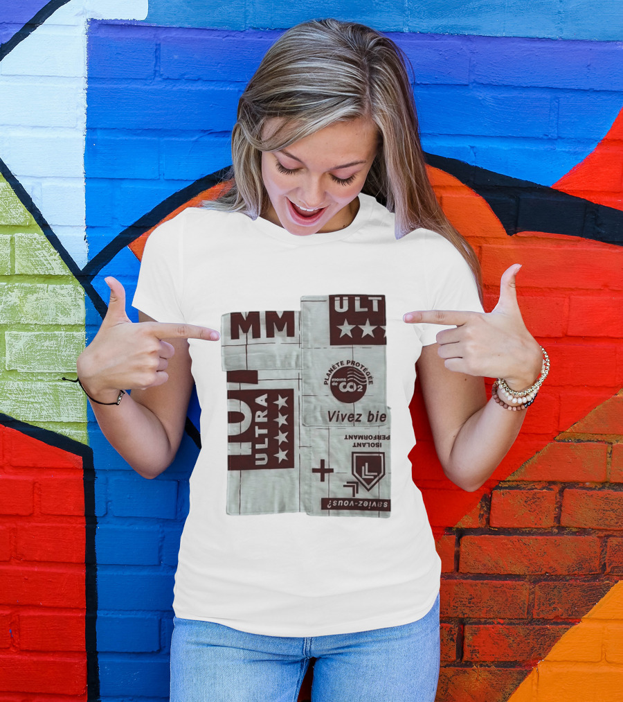 MM ULTRA Planete Protegee Moins De CO2 Vivez Bien Eco Friendly T-Shirt