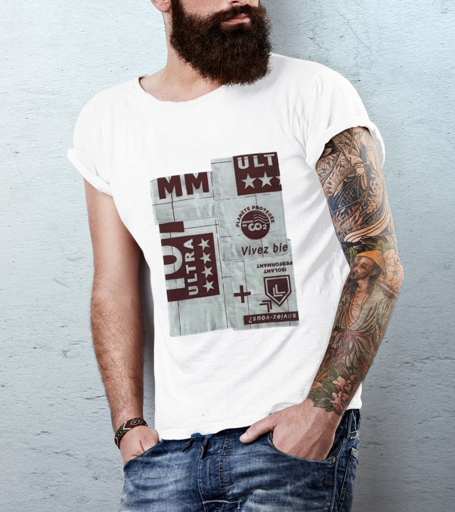 MM ULTRA Planete Protegee Moins De CO2 Vivez Bien Eco Friendly T-Shirt