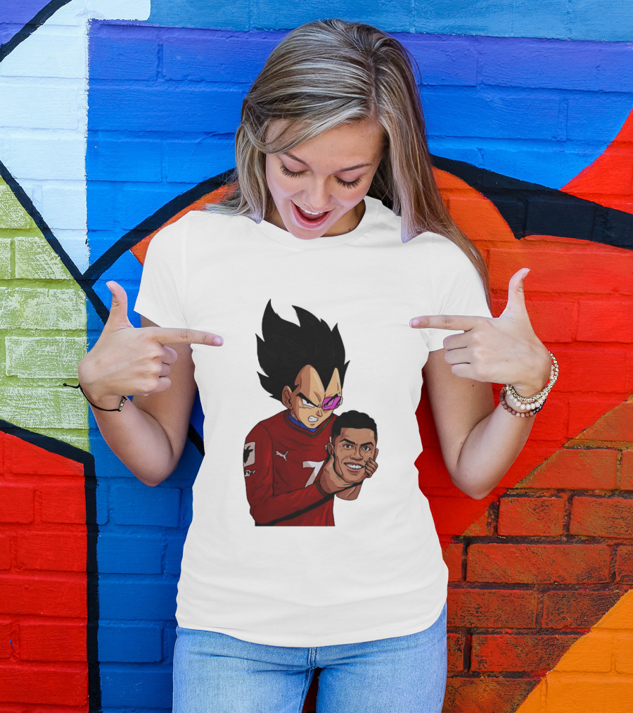 Vegeta Holding Ronaldo Head Puma Jersey Collaboration T-Shirt