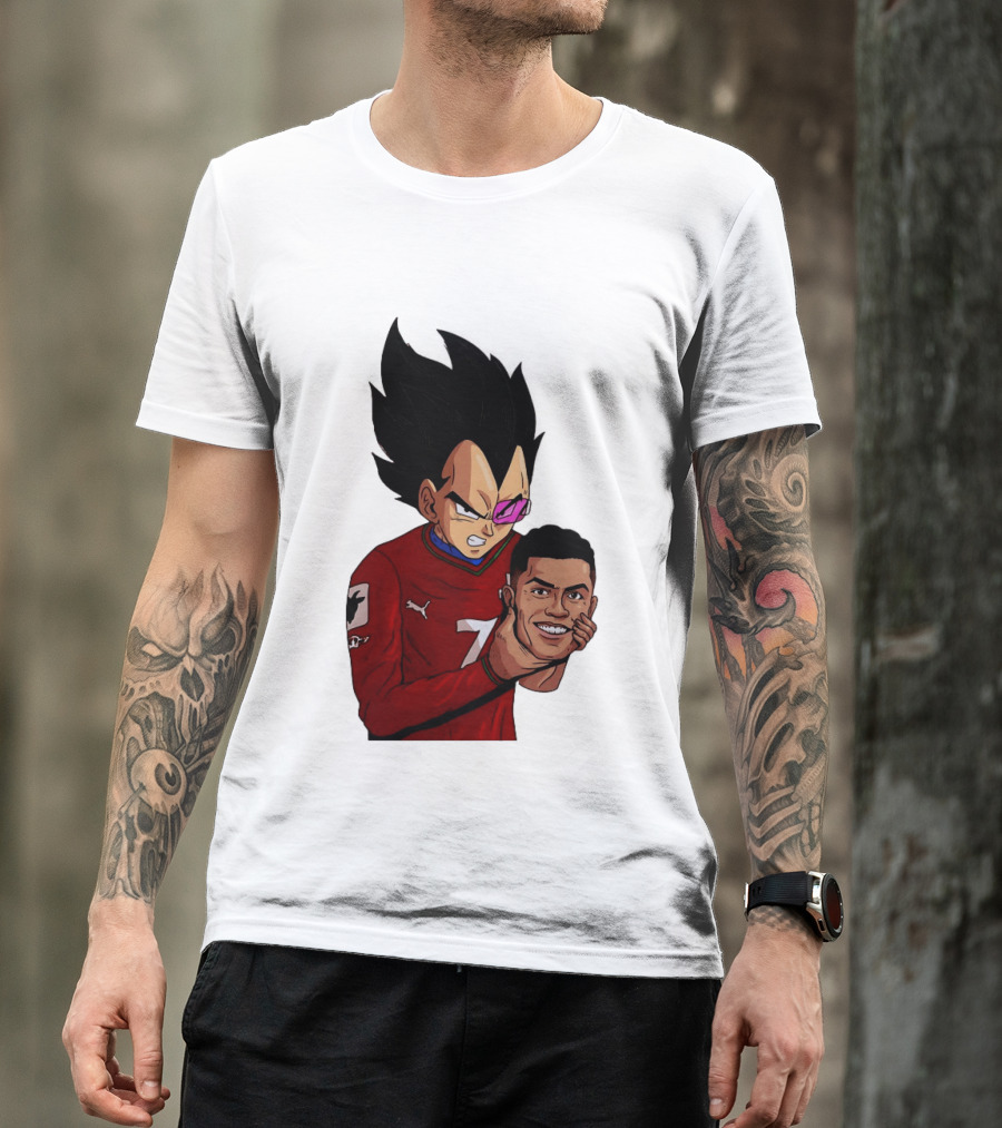 Vegeta Holding Ronaldo Head Puma Jersey Collaboration T-Shirt