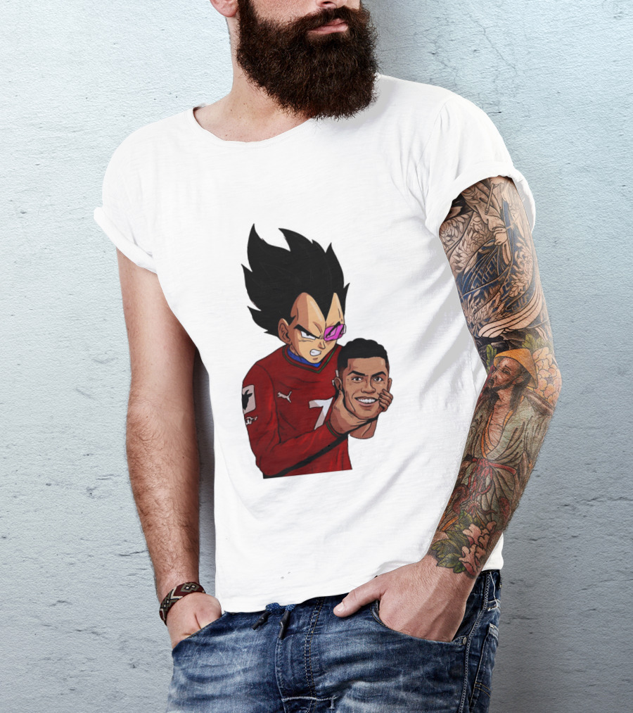 Vegeta Holding Ronaldo Head Puma Jersey Collaboration T-Shirt