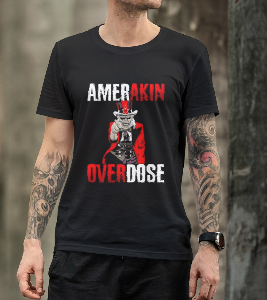 Amerakin Overdose Uncle Sam Horror Industrial Metal T-Shirt