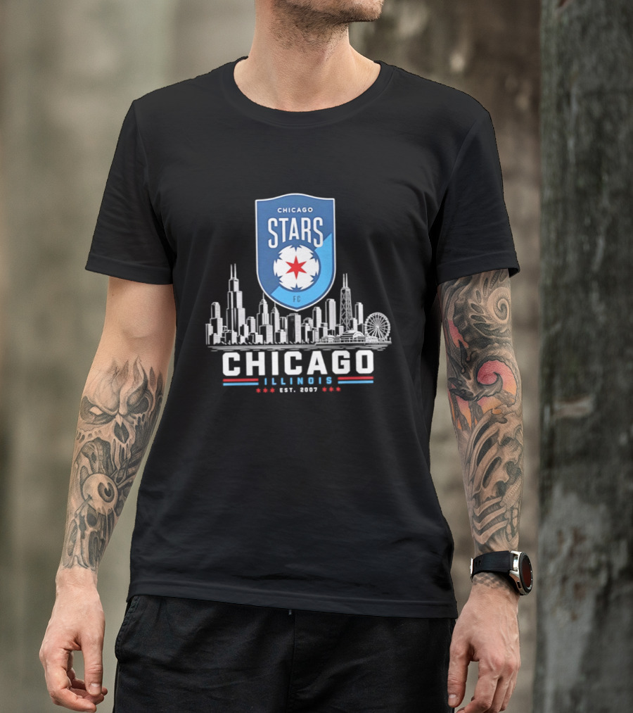 Chicago Stars FC Skyline Illinois Est 2007 T-Shirt