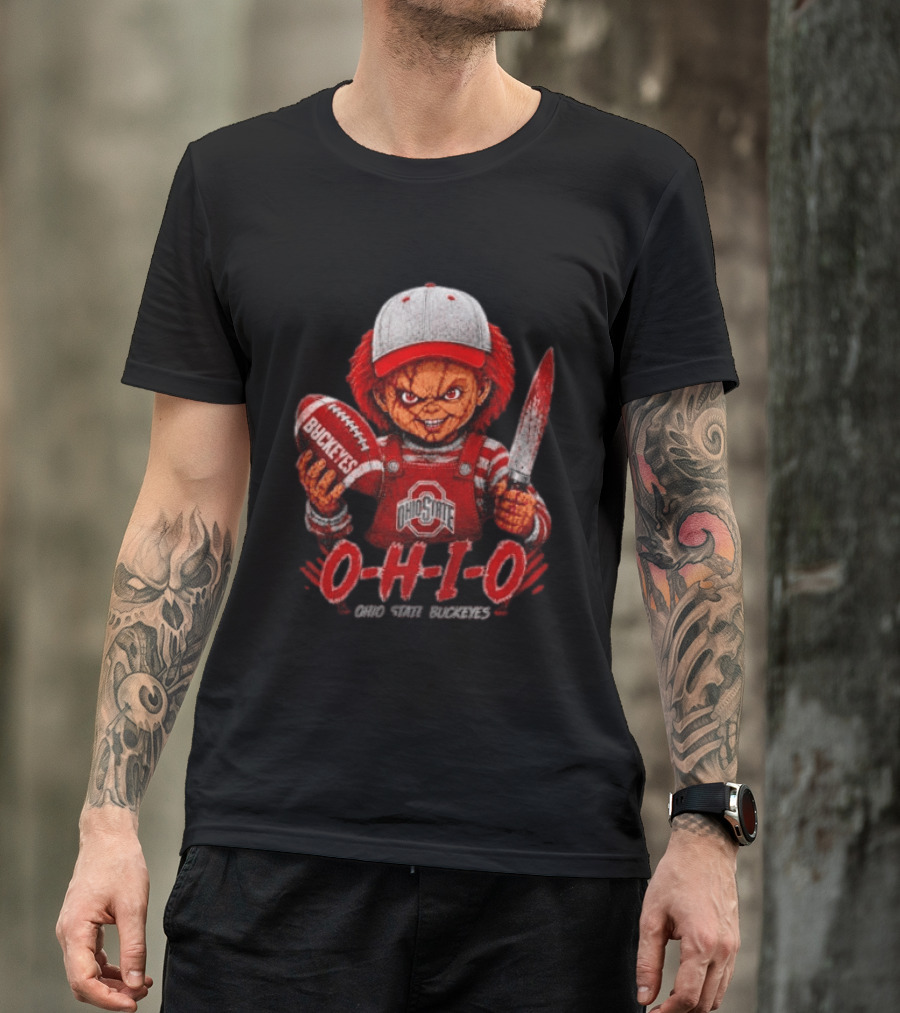 Chucky Doll Ohio State Buckeyes O H I O Football Horror T-Shirt
