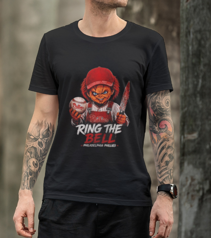 Chucky Phillies Ring The Bell Philadelphia Phillies Baseball Horror T-Shirt