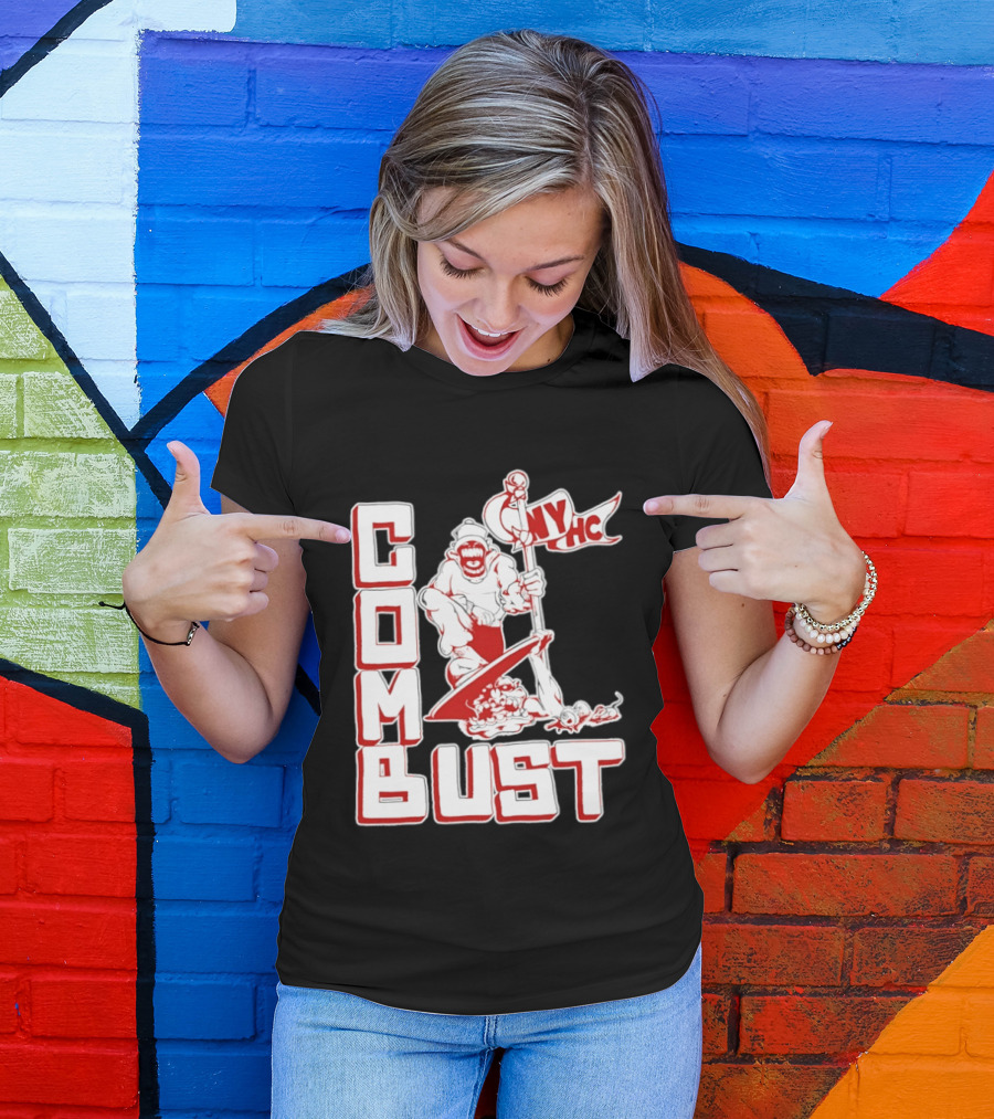 New York Hardcore Combat Bust NYHC Monster Flag T-Shirt