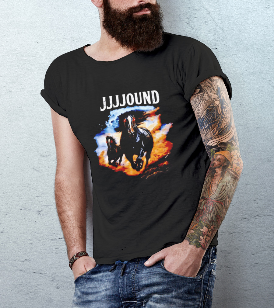 JJJJound 90s Horses Running With Fiery T-Shirt