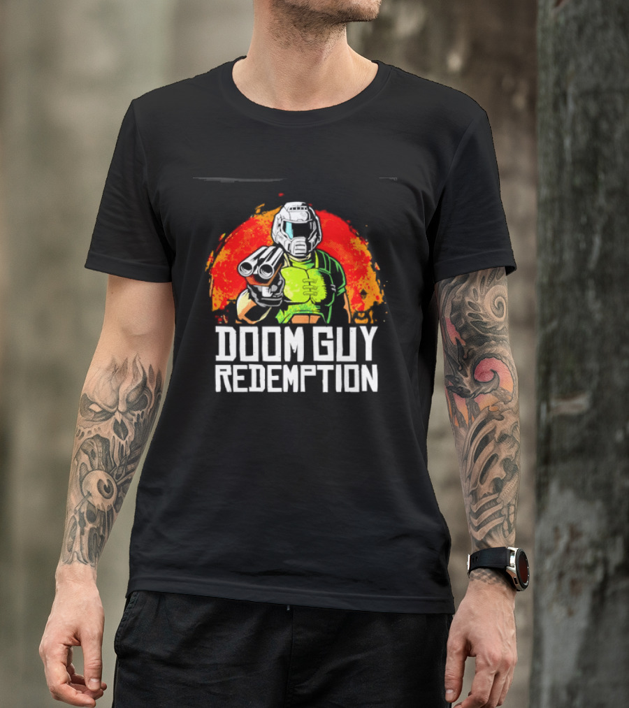 Doom Guy Redemption Video Game FPS Gaming Action T-Shirt