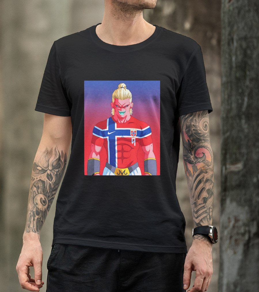 Erling Haaland As Dragon Ball Z Majin Buu With Norway Jersey 9 T-Shirt