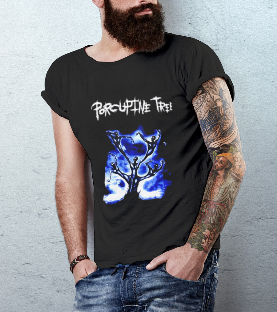 Porcupine Tree Ecelna Rock And Roll Blue Abstract Figures T-Shirt