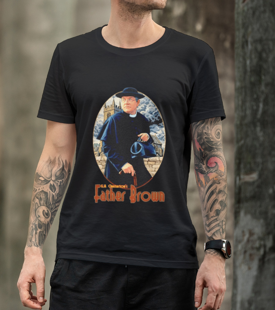 G.K. Chesterton's Father Brown Detective Church Mystery Scene T-Shirt