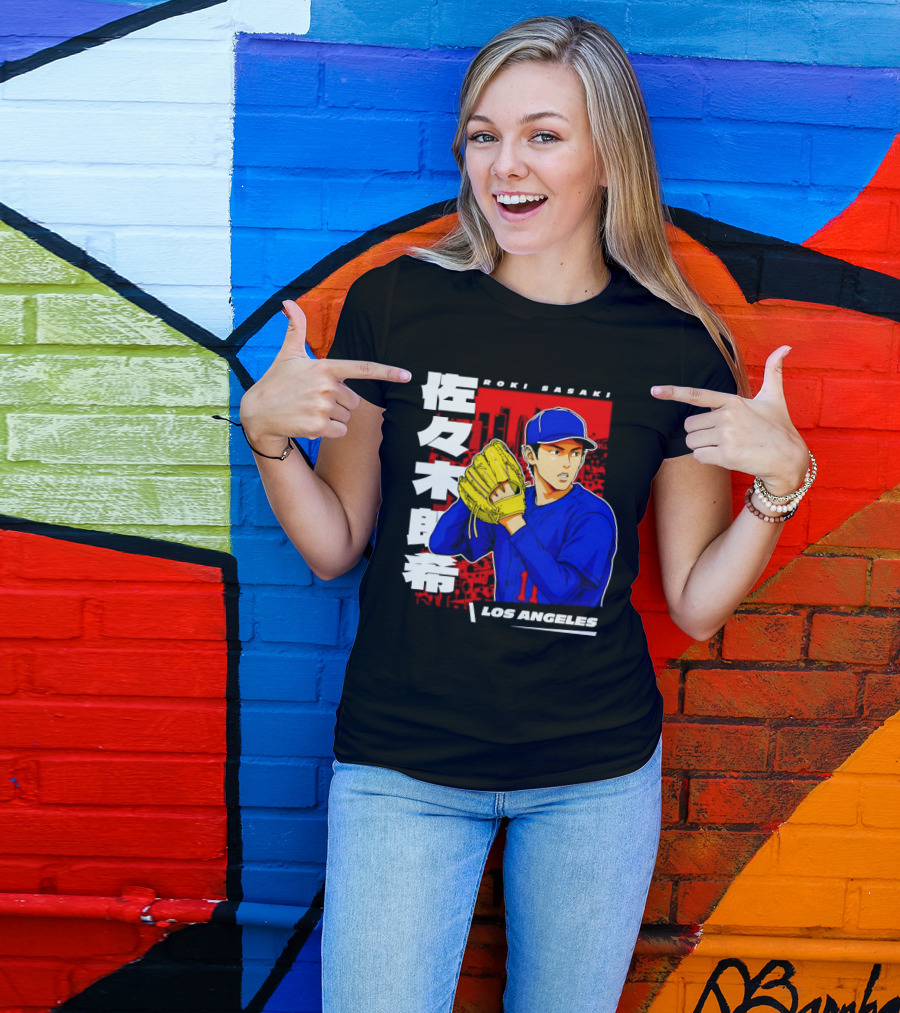 Roki Sasaki Los Angeles Baseball Japanese T-Shirt