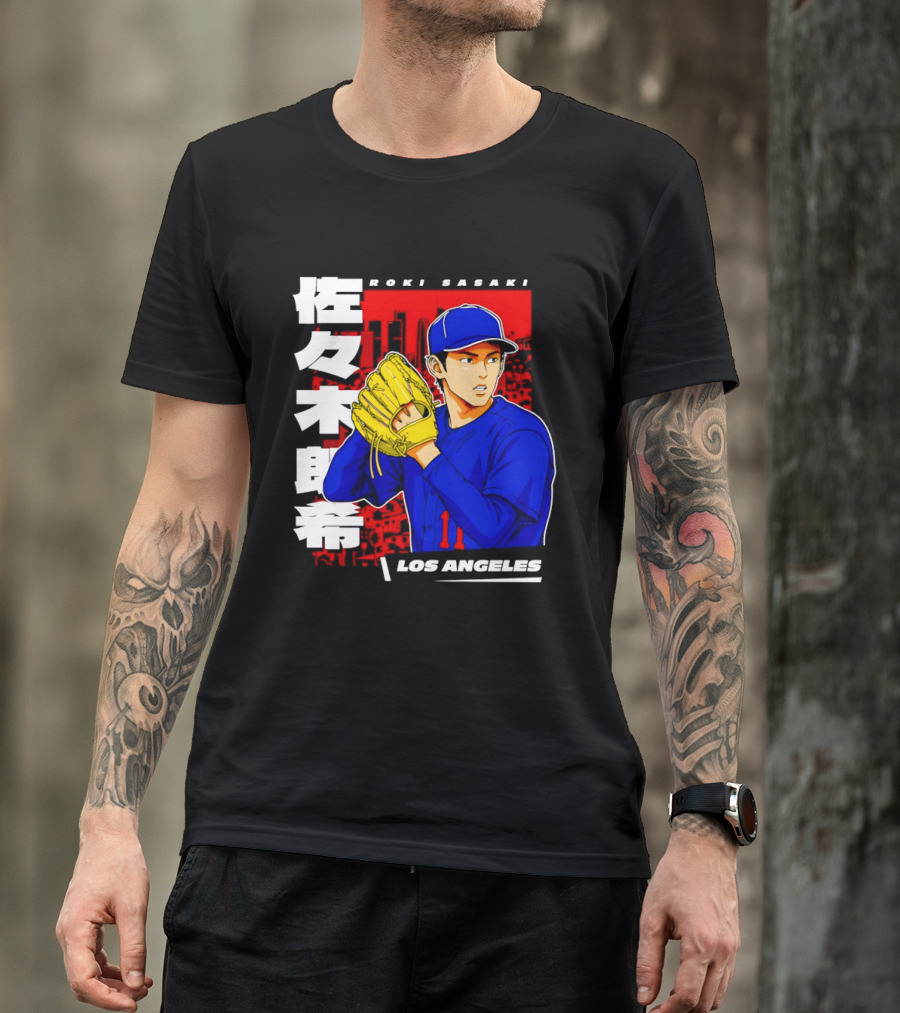 Roki Sasaki Los Angeles Baseball Japanese T-Shirt