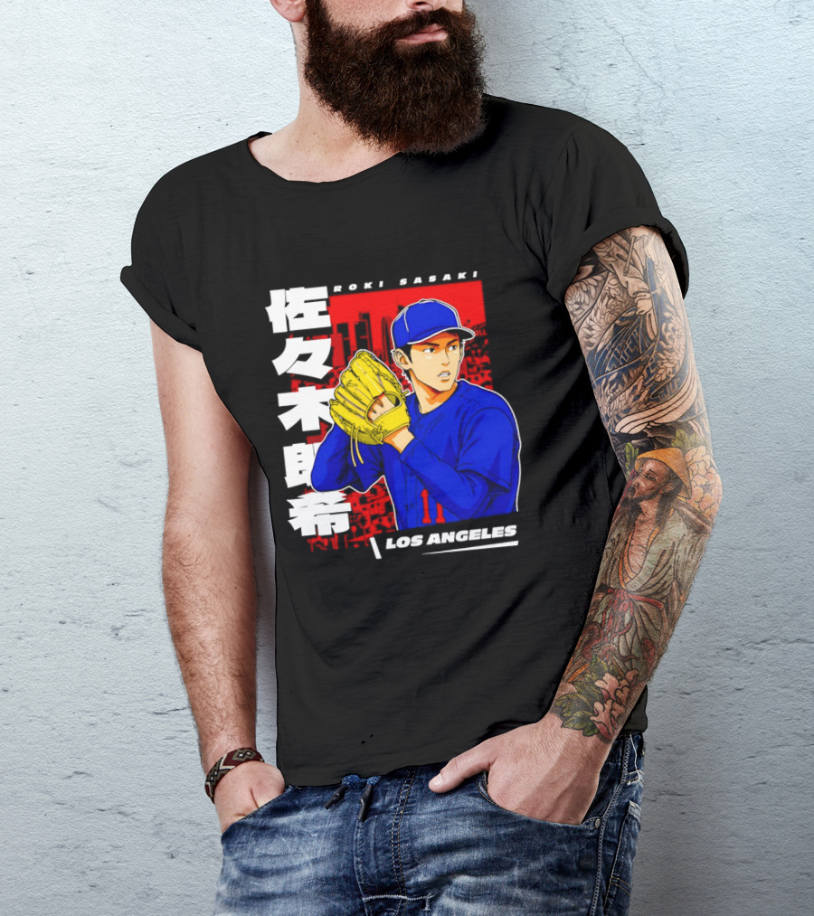 Roki Sasaki Los Angeles Baseball Japanese T-Shirt