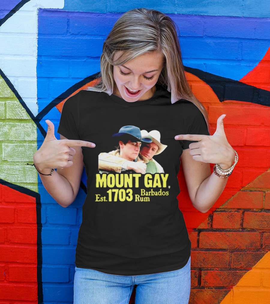 Mount Gay Est 1703 Barbados Rum Brokeback Mountain Cowboys T-Shirt