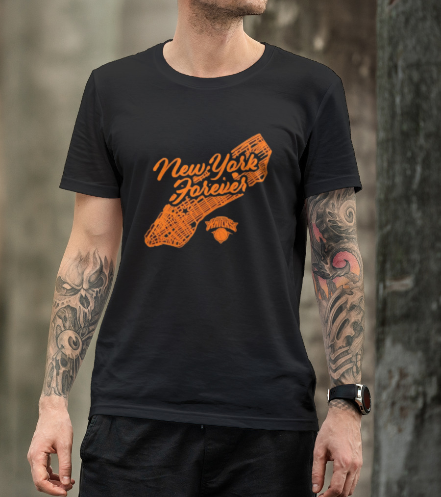 New York Forever Knicks NBA Basketball Map T-Shirt