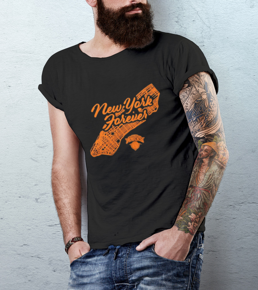 New York Forever Knicks NBA Basketball Map T-Shirt
