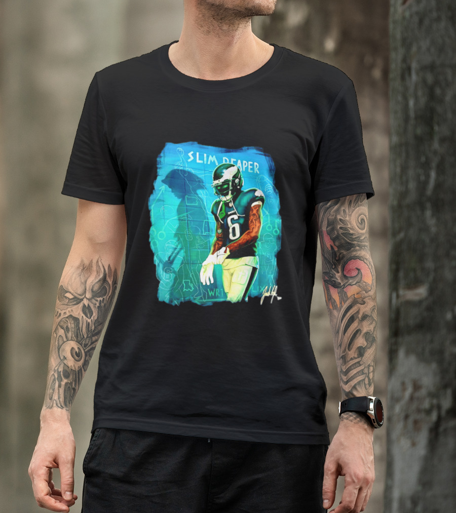 Philadelphia Eagles Devonta Smith Slim Reaper Phantom Six WR1 T-Shirt
