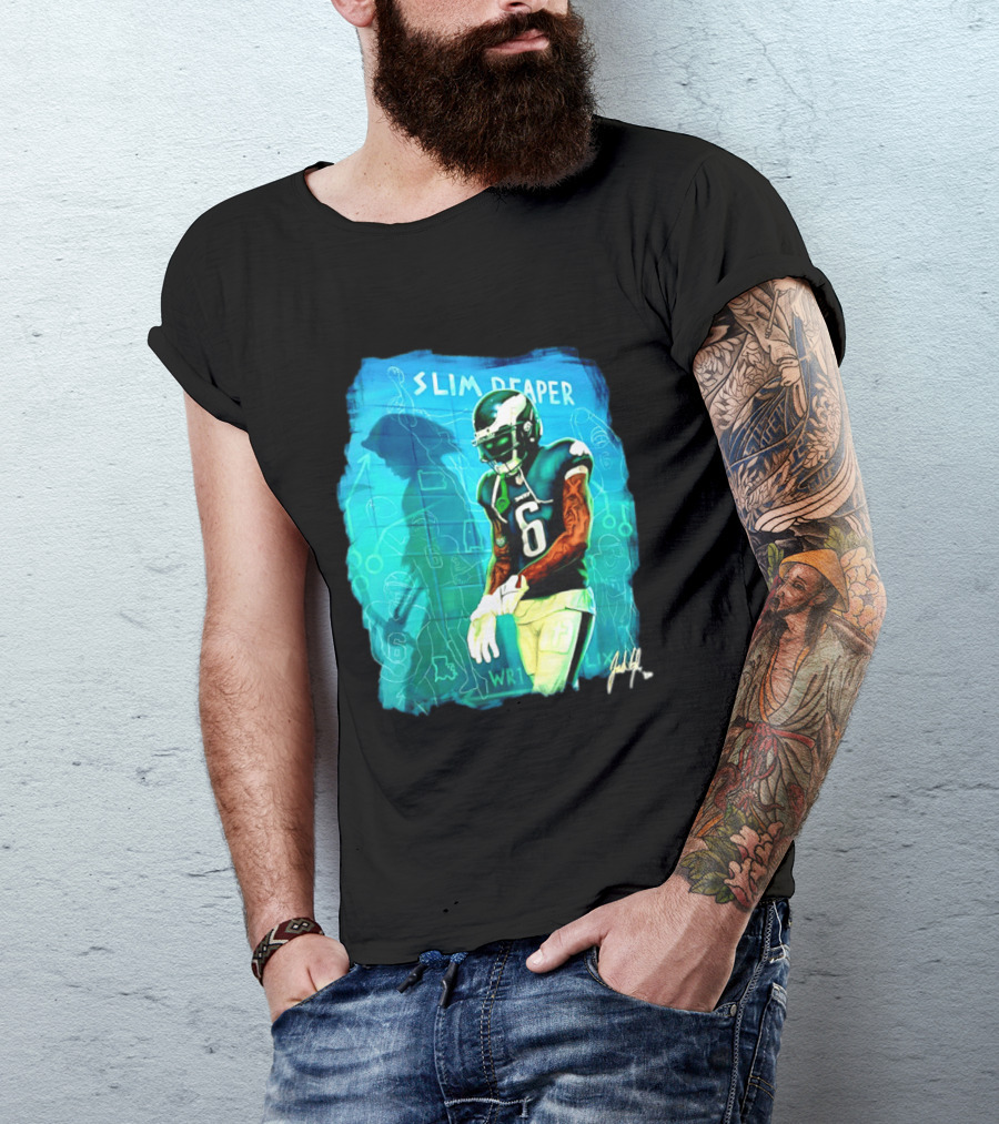 Philadelphia Eagles Devonta Smith Slim Reaper Phantom Six WR1 T-Shirt